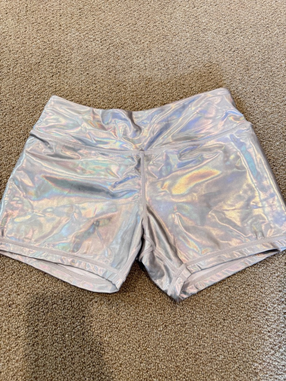 Iridescent Silver Women's festival Shorts
